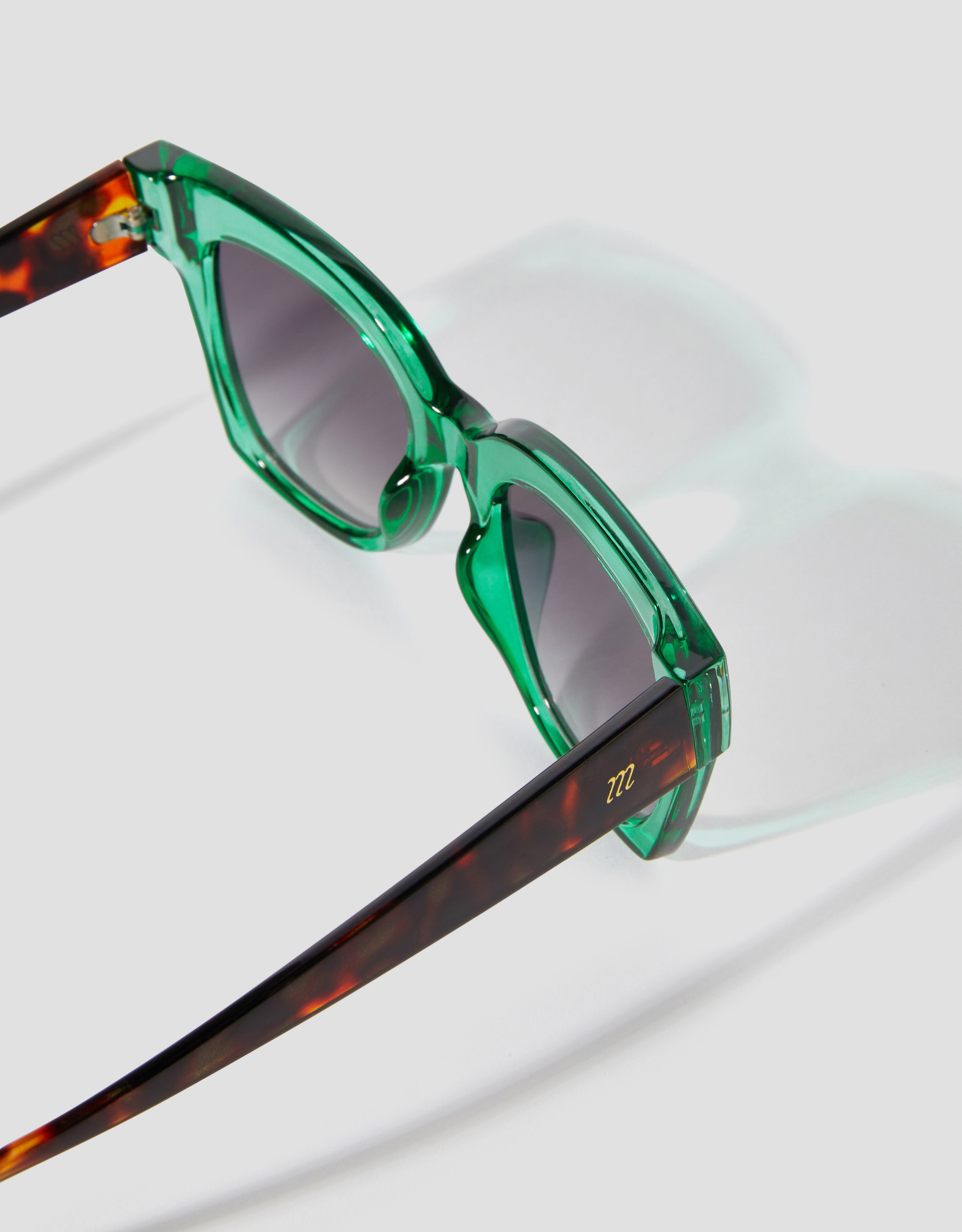 Monsoon Contrast Chunky Square Sunglasses in green