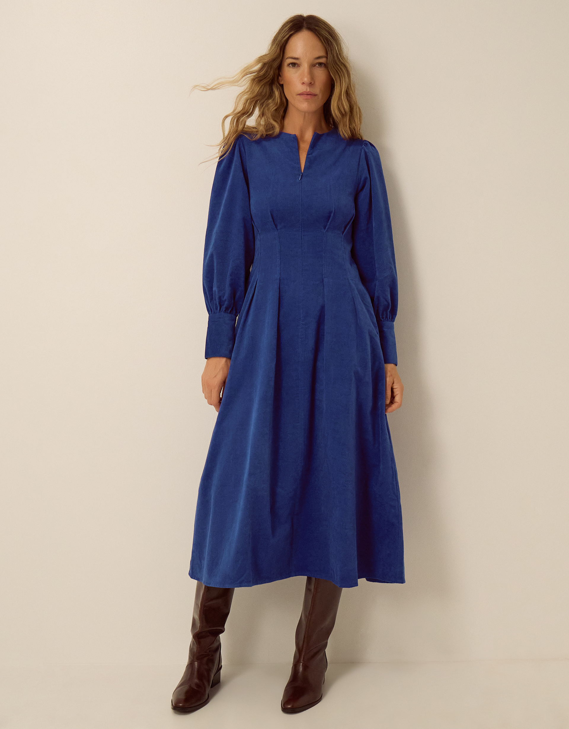 Monsoon Morgan Long Sleeve Corduroy Midi Dress