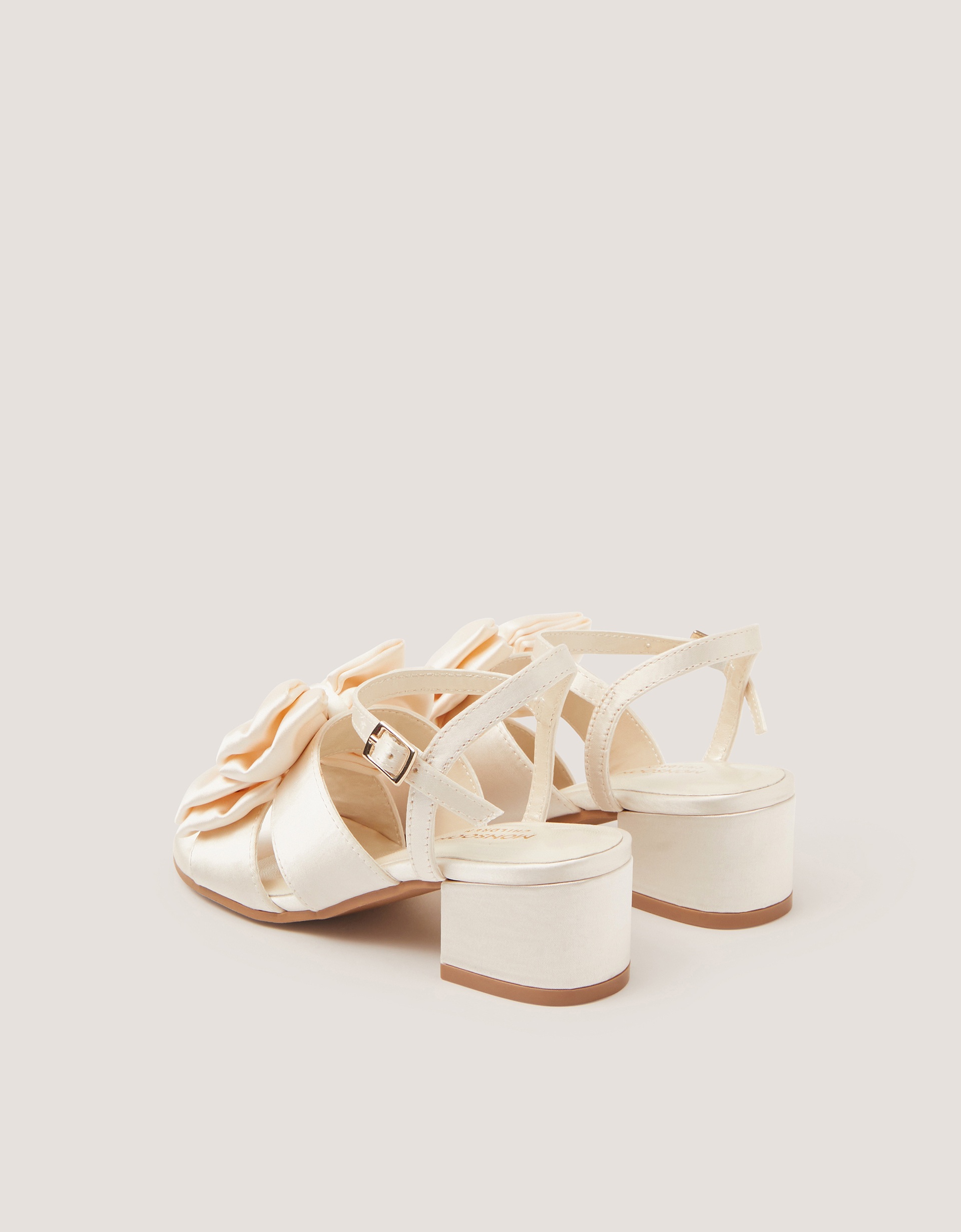Monsoon Double Bow Heeled Sandals, view 3